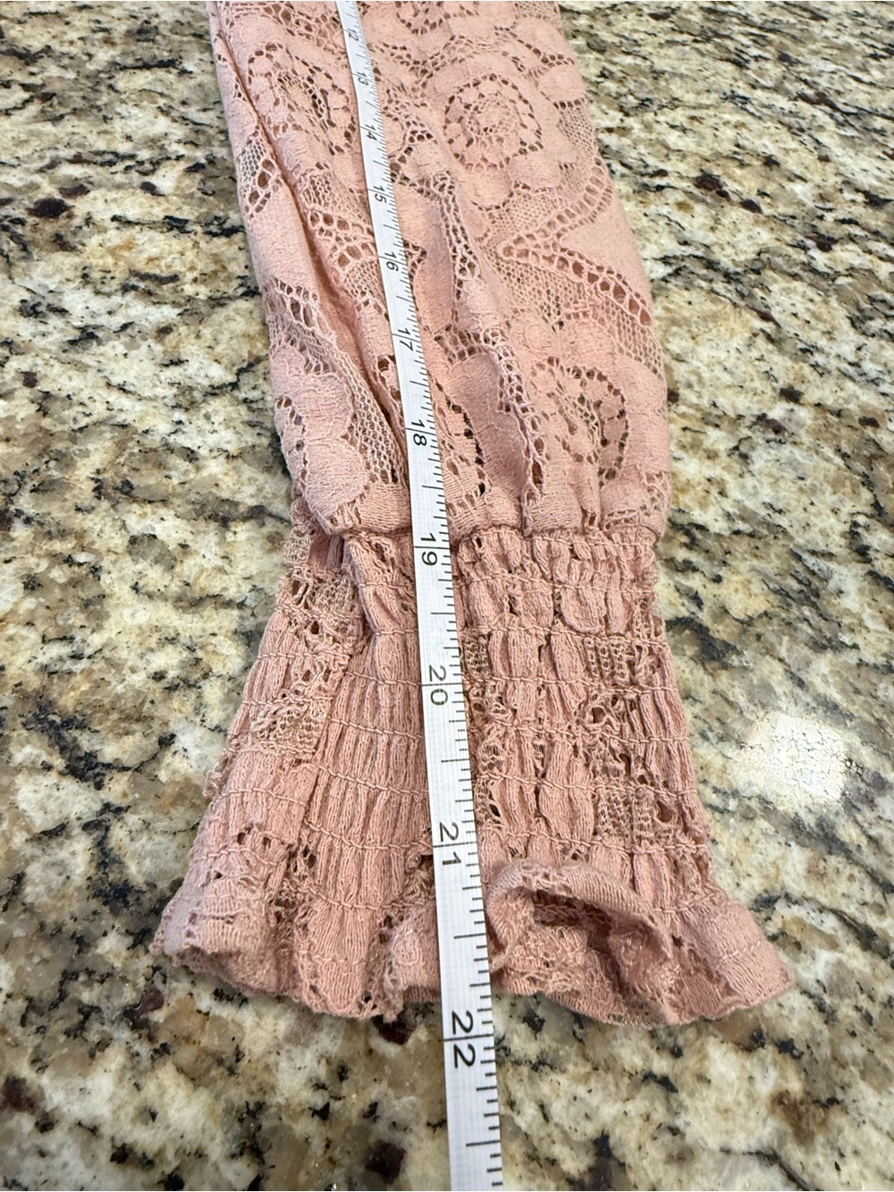 Ultra Pink blush pink lace ruffle cottage prairie western long sleeve top M - Picture 11 of 13